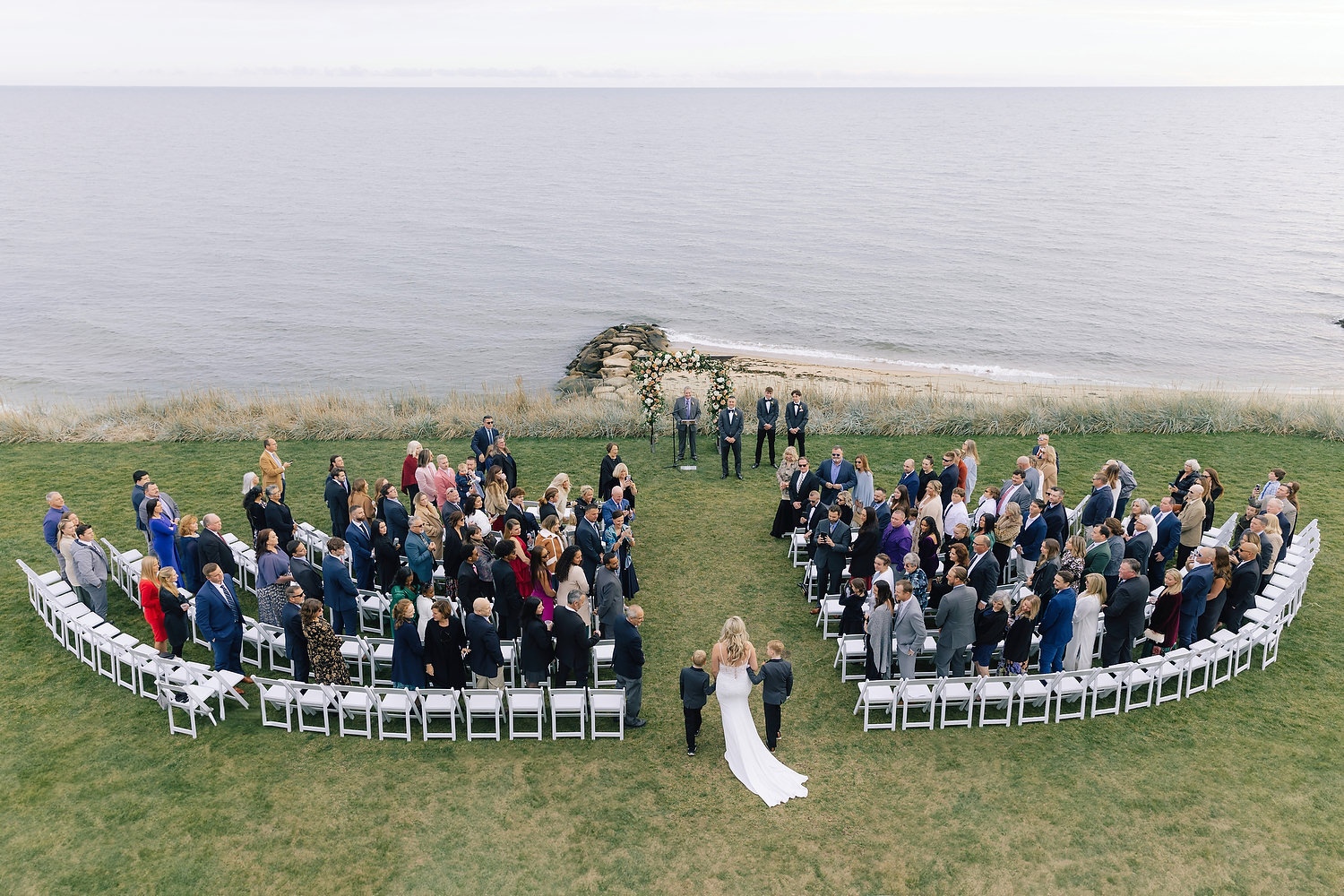Wedding Ceremony where the bride is walking down to the isle 