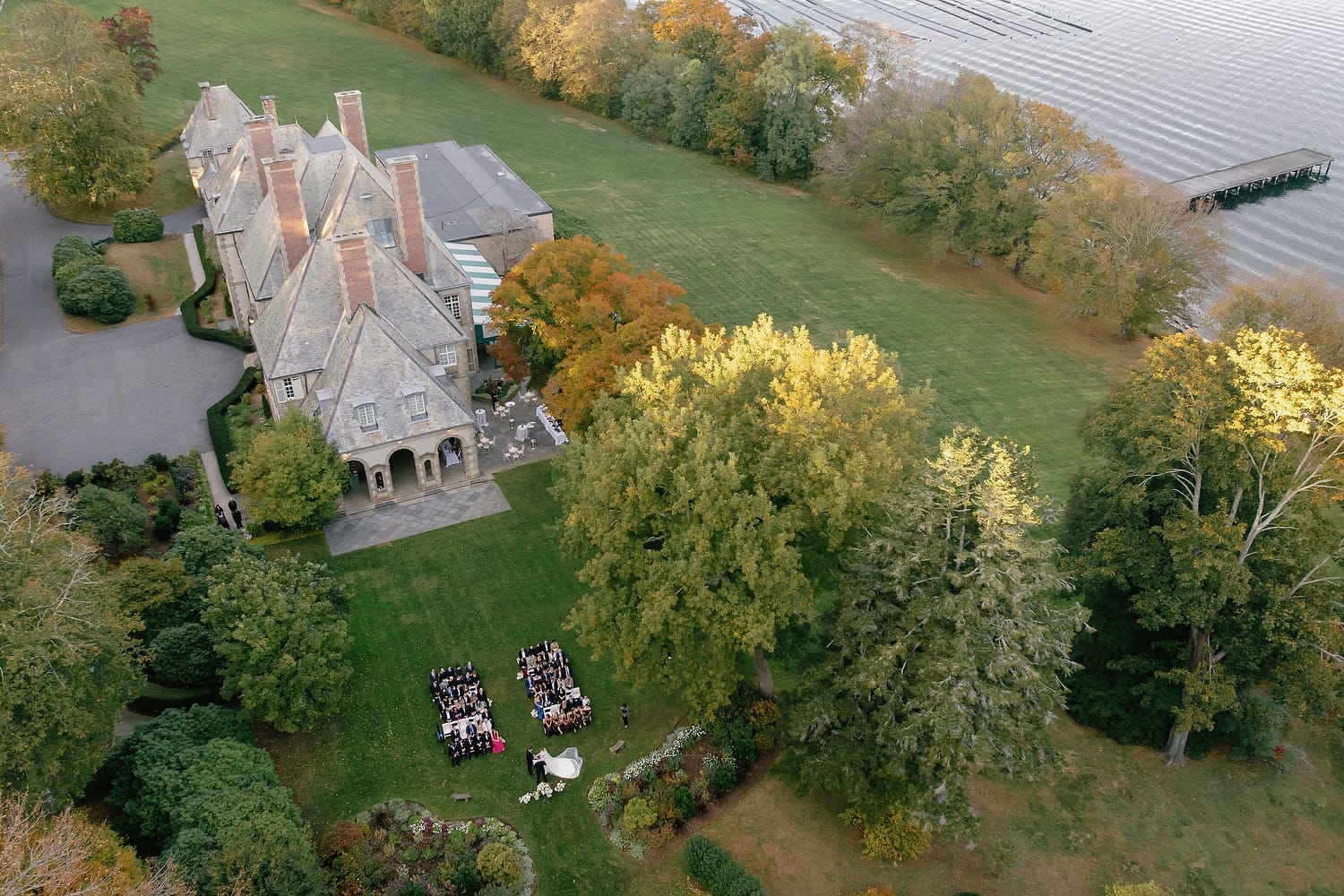Ceremony overlooking the Sakonnet River at Glen Manor House